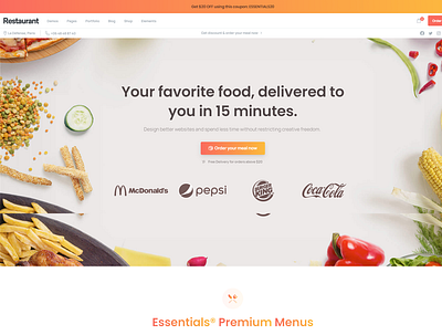 favorite food, delivery WordPress theme blog business theme theme design web design website wordpress wordpress theme
