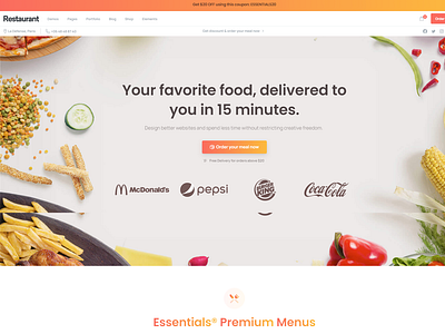 favorite food, delivery WordPress theme