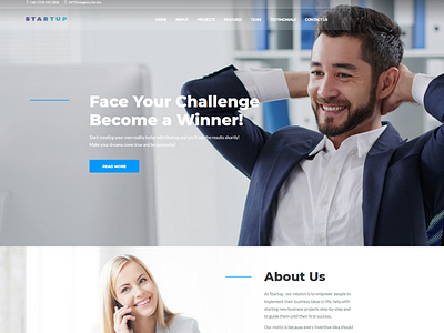 Startup - Company One Page WordPress Theme