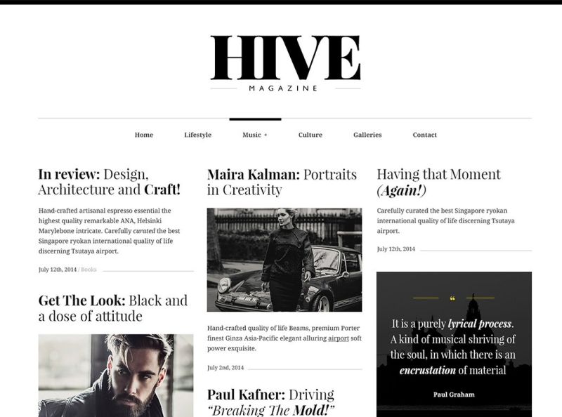 Hive A Magazine Style Wordpress Theme By Uzma Chaudhry On Dribbble