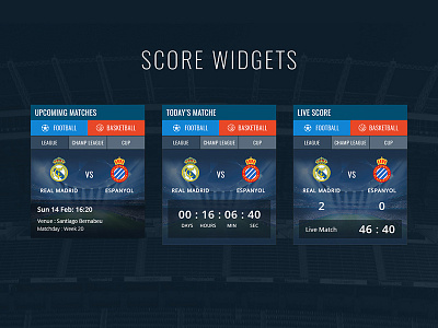 Madridista Live Score Widget ui design visual design widget