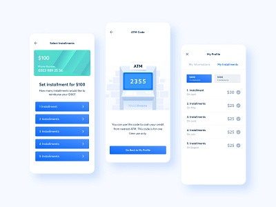 Main screens of Mobile Loan App 2020 2020 trends bank app banking bankingapp clean covid 19 design icon set loan app logo minimal mobile app mobile design ui ux