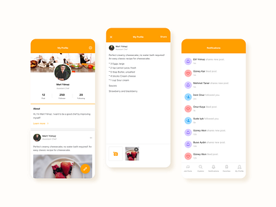 Digital Gastronomy Platform Profile and Activity Screens 2020 2020 trends chefs clean design food and beverage gastronomy mobile app ui ux