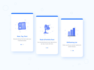 Cards Design for Startups and Investors Hub 2020 2020 trends cards ui design illustration investors mobile app startups ui