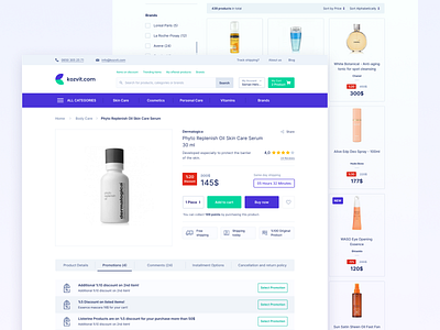 Cosmetics E-Commerce Product Details Page 2020 2020 trends clean cosmetics design e commerce ui ux vitamins