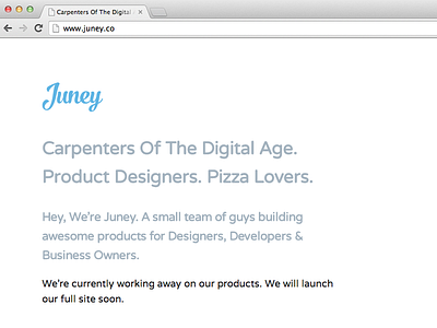 Juney | Carpenters of The Digital Age. awesome building design engineers london people pizza lovers product products ui website