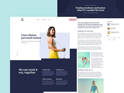 Personal trainer - landing page and blog post concept design development graphicdesign ladning page ui ux web design website