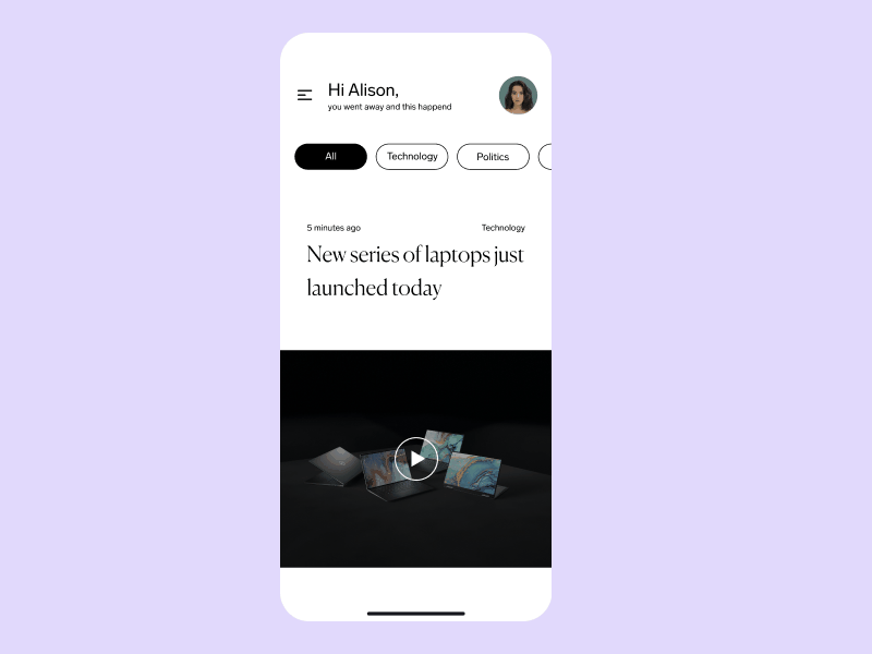 Quick news app concept