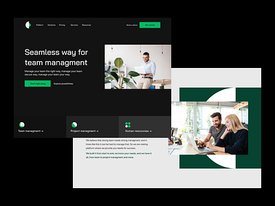 Team and project management platform concept design development ladning page product design ui ux web design