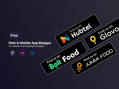 Web & Mobile App Badges appstore badge badges bolt food button glovo hubtel jumia food uber eats