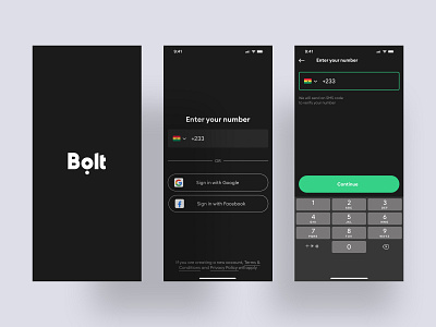 Bolt App - Dark Mode