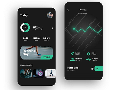 Daily fit. Mobile app design two pages