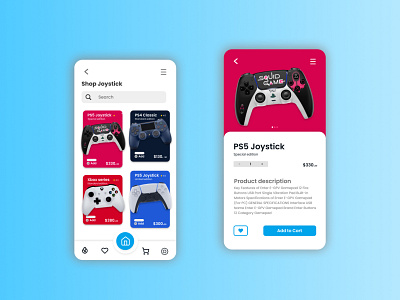 Xbox & PS Joystick E-shop page desgin