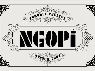 Ngopi | Stencil Font