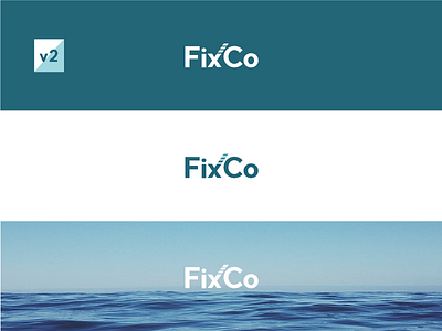 Fixco branding logo ocean ships startup teal wip