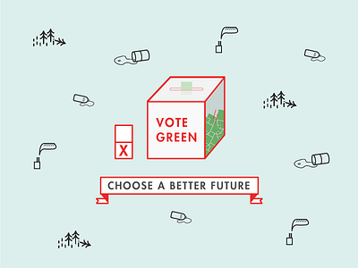 Vote Green climate change elections environment future green illustration pollution vote