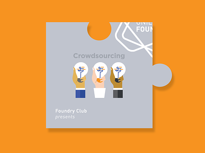 Crowdsourcing crowd crowdsource hands ideas innovation light bulb people piece puzzle