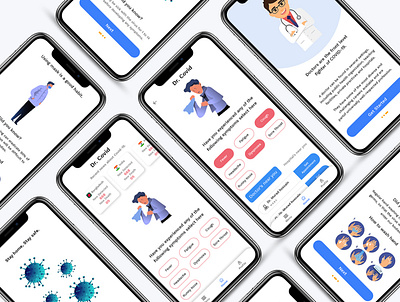 The Dr. Covid Mobile App app branding design illustration minimal type typography ui ux web