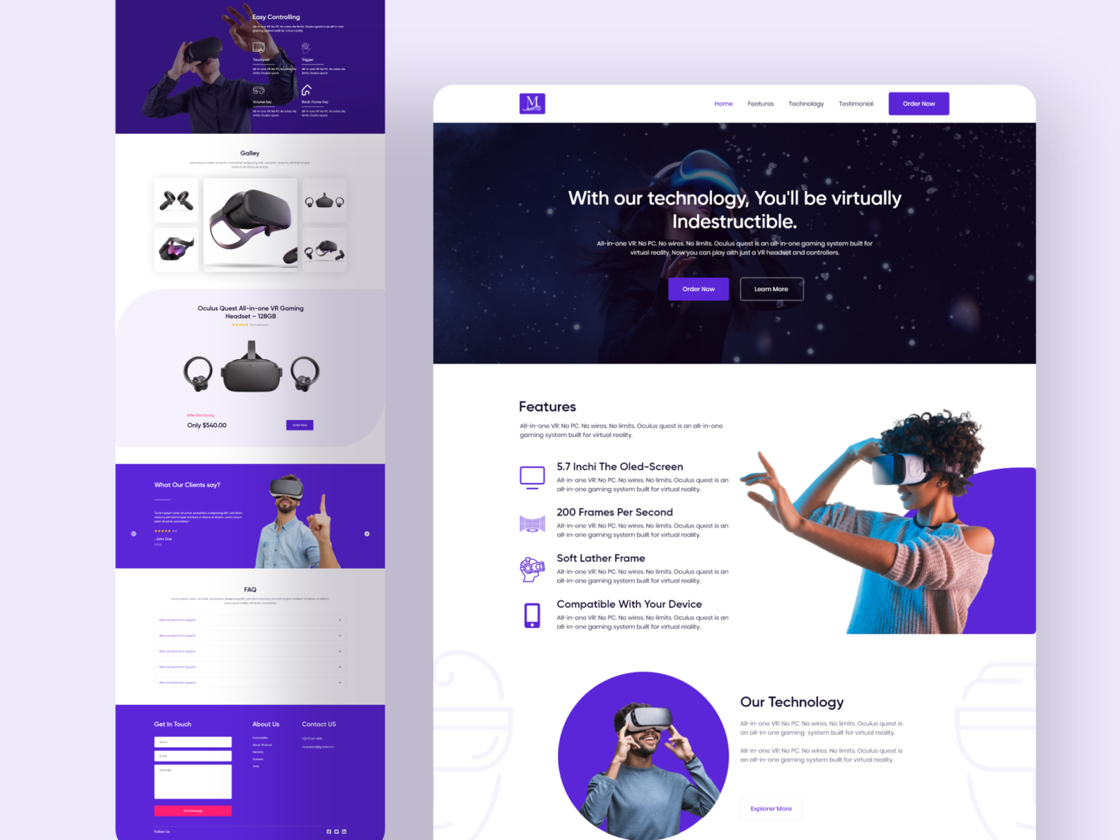 Product Page screen design idea #65: VR: Single product Landing Page