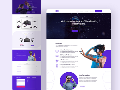 VR: Single product Landing Page 2020 best landing page 2020 design 2020 trends branding clean design landing page minimal product design single product typography ui ux visual design vr product web web app website