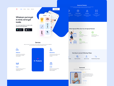 e-Commerce App landing page