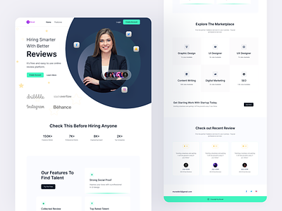 "Review and Rating" landing page