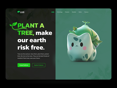 Coti Landing Page header Exploration