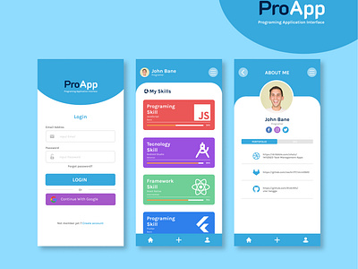 ProApp branding design flat icon illustrator logo minimal ui ux vector