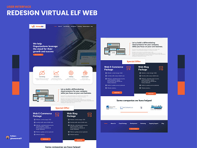 REDESIGN VIRTUAL ELF - WEB DESIGN figma illustration illustrator redesign ui ui ux ui design uidesign uiux uiwebdesign uiwebsite user interface user interface design ux web web design webdesign website website concept website design