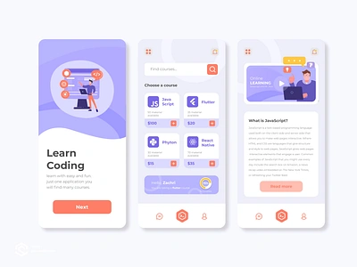 UI Online Learning for Developer - Codingoapp app design application for developer coding coding app design developer illustration javascript learning pp mobile app design mobile design online learning app ui ui ux ui design uidesign uiux user interface user interface app ux