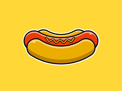 Hotdog is not a dog design fastfood flat food hotdog icon illustration junkfood logo sausage vector