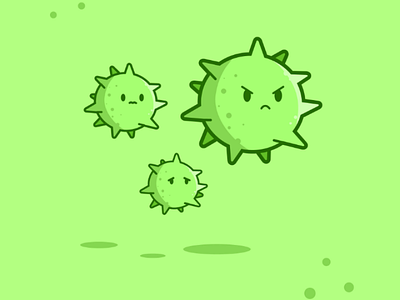 Bad Virus bad corona covid19 cute disease flat green health illustration virus