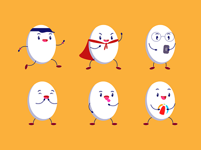 Egg Daily Routine animation branding cute design egg flat icon illustration logo ui ux vector