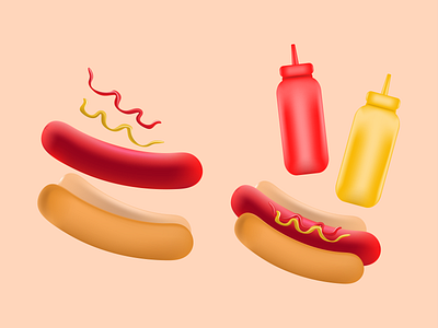 Hotdog Vector Mesh 3d branding cute design fastfood flat food hotdog icon illustration logo mesh ui ux vector