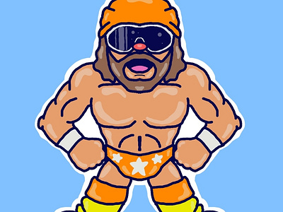 Kawaii Wrestlers: Macho Man design graphic design illustration vector