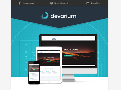 Devarium emailing agency blue devarium email emailing header mail responsive web
