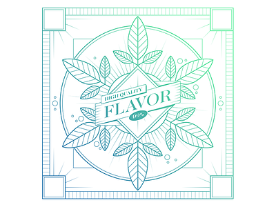 High flavor geometric illustration leaves mint vector