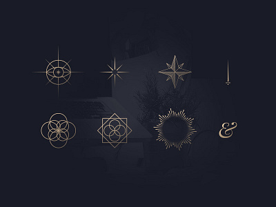 Abstract icons abstract blue gold icons lineart linecons picto pictogram