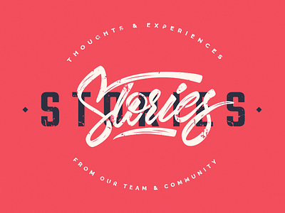 Vintage stories algolia blog cover illustration lettering letters red story vectors vintage