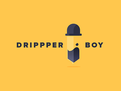 Drippper Boy blakc dripper dropper eliquid eyedropper icon liquid logo vape vectors yellow