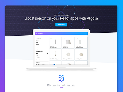 InstantSearch for React - Landing Page