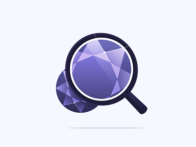 Search For Facet diamond facet faceting gem glass illustration magnifying purple search