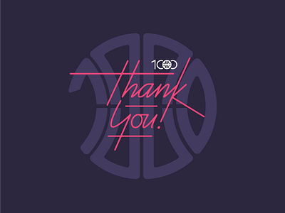 Milestone - 1K Followers 1000 1k ball custom dribbble followers lettering milestone thank you type