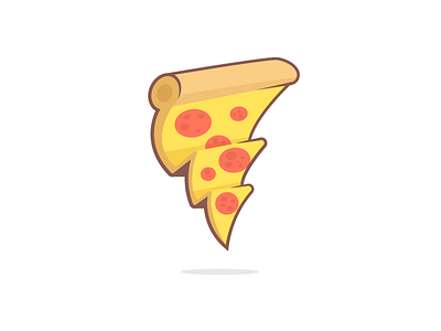 Flash Pizza flash illustration lightning peperoni pizza slice vector