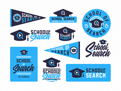 Identity - School Of Search academy badges flags learn lessons logo school search student university vintage