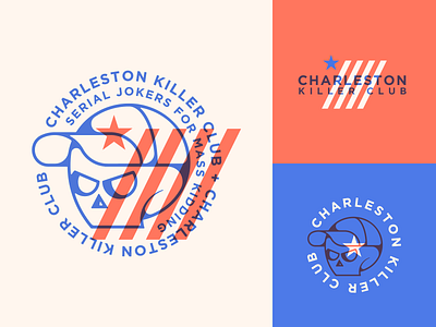 Charleston killer club badge club logo overlays patch skull stripes vector