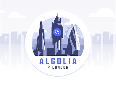 Algolia x London algolia badge big ben city london london eye office search skyline vector