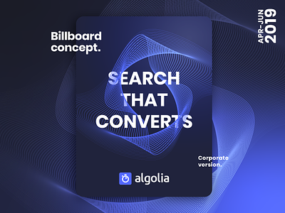 Algolia Billboard Concept algolia billboard design blue branding lines search vector vectors