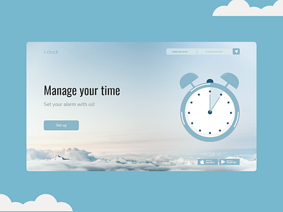 Landing Page Alarm Application design landingpage ui uiux website