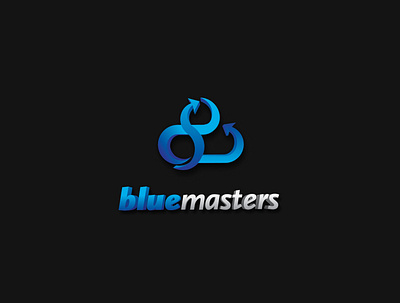 Blue Masters Logo Design arrow blue branding business cloud design icon logo master tech virtual